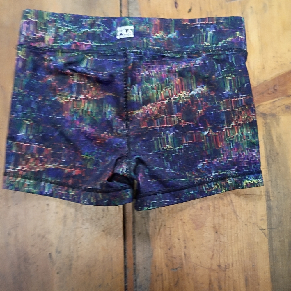 Fila Multicolor Athletic Shorts Sport Running Performance Stretch Blue - Picture 4 of 6